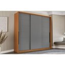 Ver imagem 1 de Guarda Roupa Casal 3 Portas de Correr e 4 Gavetas Lisboa Freijo/cinza - Politorno