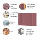 Ver imagem 4 de Cabeceira Estofada Cama Casal King Size Led Splend 200 Cm:veludo Bege