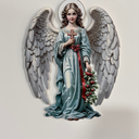 Ver imagem 2 de Anjo da Guarda Resina 22cm Adorno Mesa ou Parede
