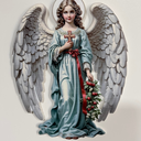 Ver imagem 1 de Anjo da Guarda Resina 22cm Adorno Mesa ou Parede