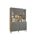 Ver imagem 3 de Armário de Cozinha 8 Portas 2 Gavetas Golden Cinza/Freijó/Gris