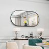 Espelho Oval Grande Decorativo para Banheiro ou Sala com Moldura Preta Star - ÉdeCasaMóveis                                                     - 3