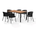 Ver imagem 2 de Conjunto de Mesa Jantar Retangular Inovare Isis New 6 Cadeiras Junco Preta Gourmet