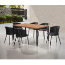 Ver imagem 1 de Conjunto de Mesa Jantar Retangular Inovare Isis New 6 Cadeiras Junco Preta Gourmet