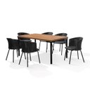 Ver imagem 2 de Conjunto de Mesa Jantar Retangular Inovare Isis New 6 Cadeiras Junco Preta Gourmet