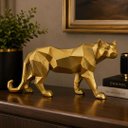 Ver imagem 2 de Escultura Decorativa Leopardo Dourado a:17 L:36 P:7