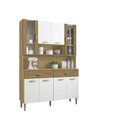 Ver imagem 3 de Armário de Cozinha 8 Portas 2 Gavetas Golden Branco/Freijó/Supremo/Cp- Ripado