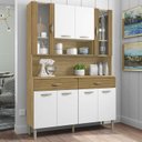 Ver imagem 1 de Armário de Cozinha 8 Portas 2 Gavetas Golden Branco/Freijó/Supremo/Cp- Ripado