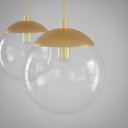 Ver imagem 3 de Pendente Moderno Dourado 15 Globos Pé Direito Duplo Escada