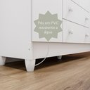 Ver imagem 7 de Conjunto Quarto Bebê Guarda Roupa Ariel 4 Portas Cômoda 4 Gavetas 1 Porta 100% MDF Branco