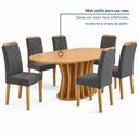 Ver mais imagens de Conjunto de Mesa de Jantar 6 Lugares Orgânica em MDF 180x90cm Cinamomo e Grafite