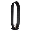 Ver imagem 1 de Luminária de Chão Madeira Oval Slim - Lâmpada G9 (cupula em Vidro):preto