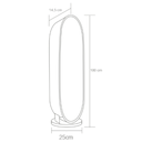 Ver imagem 2 de Luminária de Chão Madeira Oval Slim - Lâmpada G9 (cupula em Vidro):preto