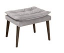 Ver imagem 1 de Puff Banqueta Decorativa Para Sala E Quarto Opala Suede Cinza -LM DECOR
