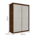 Ver imagem 3 de Guarda Roupa Solteiro Villa Aurora 2 Portas Correr 3 Gavetas MDF Malbec-Off White Framar