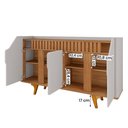 Ver imagem 3 de Aparador Buffet Tamisa com 4 Portas e Pés de Madeira Maciça Off White/cinamomo