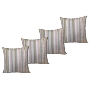 Kit 4 Almofadas Cheias Estampa Digital 100% Algodão Impermeável Listrada 43cmx43cm