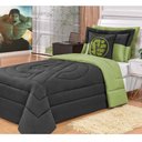 Ver imagem 2 de Kit Infantil Monster para Cama de Solteiro Verde/preto Dupla Face 04 Peças - Bordados Ricardo 1865