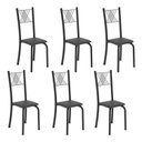 Ver imagem 1 de Kit 6 Cadeiras para Sala de Jantar Sara Preto/Liso