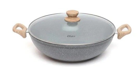 Oster Panela Wok 7l 34cm Aluminio e Ceramico Dark Grey