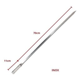 Espeto Chato Inox 70cm Cabo Revestido Alumínio Churrasco - 2