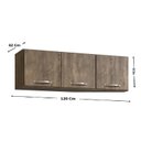 Ver imagem 3 de Cozinha Compacta Modulada 1 Armário Aereo 3 Portas 1 Balcão 3 Portas e 1 Gaveta Linha Light Marrom/Itaúba