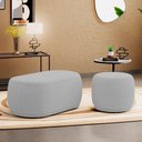 Ver imagem 2 de Conjunto 02 Puffs Decorativos Orgânicos Molly Bouclê Cinza Claro - Desk Design