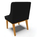 Ver imagem 7 de Kit 10 Cadeiras Estofadas para Sala de Jantar Base Fixa de Madeira Castanho Lia Linho Preto - Ibiza