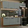 Armário de Cozinha Completa 260cm Rustic Cinza Agata Madesa 02 - 2