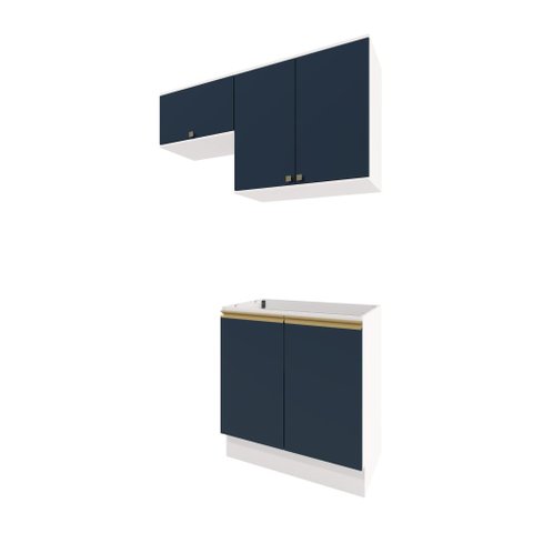 Lavanderia Modulada Kappesberg Celeste 3 Peças Branco/azul 140cm