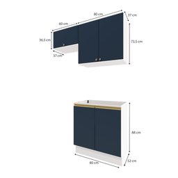 Lavanderia Modulada Kappesberg Celeste 3 Peças Branco/azul 140cm - 4