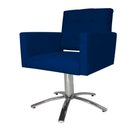Ver imagem 3 de Poltrona Decorativa Camila Pés Metal Giratório Suede Azul Marinho - DS Estofados