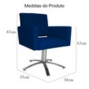 Ver imagem 5 de Poltrona Decorativa Camila Pés Metal Giratório Suede Azul Marinho - DS Estofados