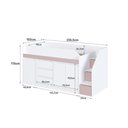 Ver imagem 4 de Cama Juvenil Estação Trabalho c/ Balcão Branco/Rosa Completa