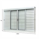 Ver imagem 2 de Janela de Aço Veneziana Central 100x150cm 6 Folhas com Grade Quadriculada e Vidro Liso Qualitysol Ra