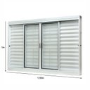 Ver imagem 4 de Janela de Aço Veneziana Central 100x150cm 6 Folhas com Grade Quadriculada e Vidro Liso Qualitysol Ra