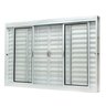 Janela de Aço Veneziana Central 100x150cm 6 Folhas com Grade Quadriculada e Vidro Liso Qualitysol Ra - 1