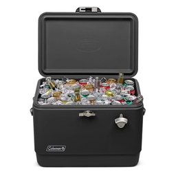 CAIXA TÉRMICA COOLER INOX 54QT COLEMAN 51 LITROS ALL BLACK: Preto - 1