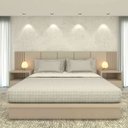 Ver imagem 1 de Cabeceira King 3,50m e 2 Mesas Gaveta e Nicho Mdf sob Medida Cor:titânio