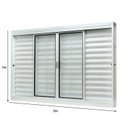 Ver imagem 4 de Janela de Aço Veneziana Central 100x200cm 6 Folhas com Grade Quadriculada e Vidro Liso Qualitysol Ra