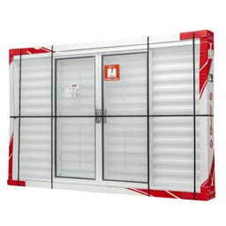 Janela de Aço Veneziana Central 100x200cm 6 Folhas com Grade Quadriculada e Vidro Liso Qualitysol Ra - 7