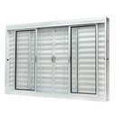 Ver imagem 3 de Janela de Aço Veneziana Central 100x200cm 6 Folhas com Grade Quadriculada e Vidro Liso Qualitysol Ra