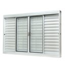 Ver imagem 2 de Janela de Aço Veneziana Central 100x200cm 6 Folhas com Grade Quadriculada e Vidro Liso Qualitysol Ra Branco Ramassol