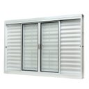 Ver imagem 2 de Janela de Aço Veneziana Central 100x200cm 6 Folhas com Grade Quadriculada e Vidro Liso Qualitysol Ra