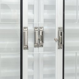 Janela de Aço Veneziana Central 100x200cm 6 Folhas com Grade Quadriculada e Vidro Liso Qualitysol Ra - 5