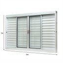Ver imagem 4 de Janela de Aço Veneziana Central 100x200cm 6 Folhas com Grade Quadriculada e Vidro Liso Qualitysol Ra Branco Ramassol