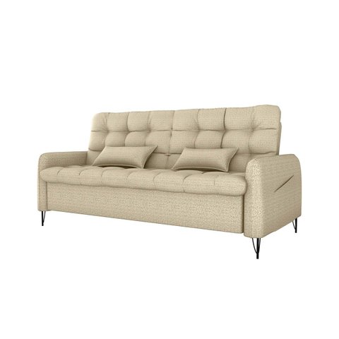 Sofá Cama Reclinável Pietra 3 Lugares Confortável Resistente:linho Creme
