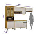 Ver imagem 2 de Cozinha Eduarda 4 Peças Portas Reflecta com LED - CHF Móveis:Cinamomo/Cinza