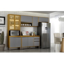 Ver imagem 3 de Cozinha Eduarda 4 Peças Portas Reflecta com LED - CHF Móveis:Cinamomo/Cinza