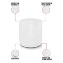 Ver imagem 3 de Puff Redondo Orgânico para Sala Malu Sintético Pu Branco M11 - D'rossi